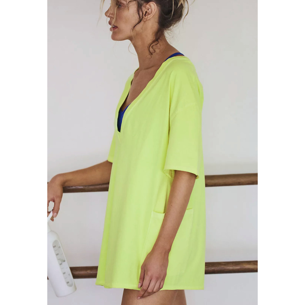 NEW FREE PEOPLE FP MOVEMENT SOUR CITRUS HOT SHOT TEE ONE PIECE ROMPER SZ XS - Picture 5 of 9